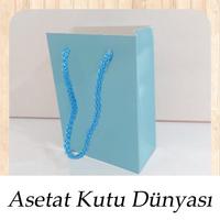 10X14X5 Ölçülü Mavi Karton Çanta
