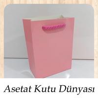 10X14X5 Ölçülü Pembe Karton Çanta
