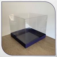 20x20x17.5 Altı Lacivert Karton Üstü Asetat Kutu