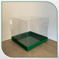 20x20x17.5 Altı Yeşil Karton Üstü Asetat Kutu