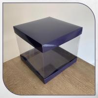20x20x17.5 Asetat, Çift Taraflı Lacivert Karton Kutu