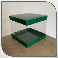 20x20x17.5 Asetat, Çift Taraflı Yeşil  Karton Kutu