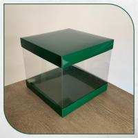 20x20x17.5 Asetat, Çift Taraflı Yeşil  Karton Kutu