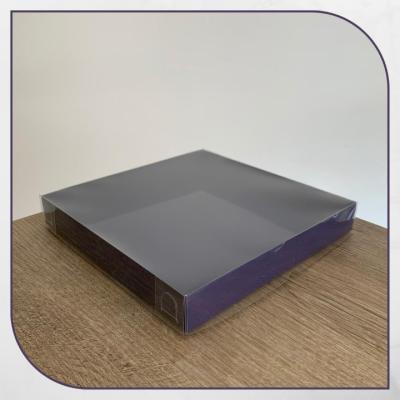 20x20x3 Altı Lacivert Karton Üstü Asetat Kutu