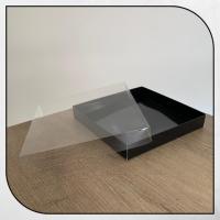 20x20x3 Altı Siyah Karton Üstü Asetat Kutu