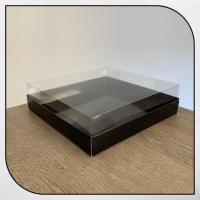 20x20x5 Altı Siyah Karton Üstü Asetat Kutu