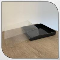 20x20x5 Altı Siyah Karton Üstü Asetat Kutu