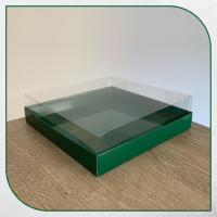 20x20x5 Altı Yeşil Karton Üstü Asetat Kutu