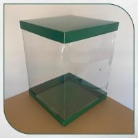 35x35x45 Altı Yeşil Karton Üstü Asetat Kutu