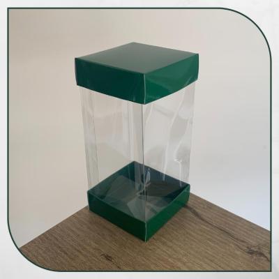 7x7x14 Yeşil Çift Taraflı Karton ve Asetat Kutu