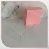 8x8x3 Altı Pembe Mermer Desenli Karton Üstü Asetat Kutu