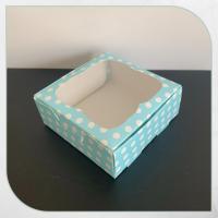 8x8x3 Mavi Puantiyeli Pencereli Karton Kutu