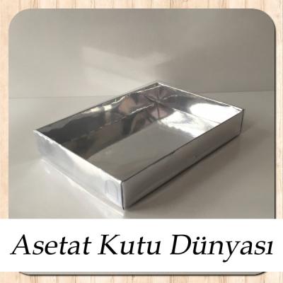 10.5x14.5x2.5 Küçük Yasin Kutusu Gümüş  Metalize