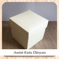 10x10x10 Krem Mermer Desenli Komple Karton Kutu