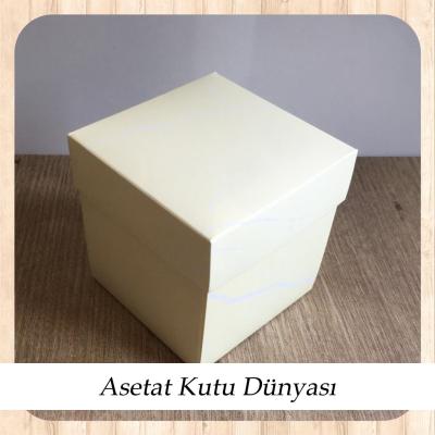 10x10x10 Krem Mermer Desenli Komple Karton Kutu