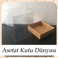 10x10x12 Altı Kraft Karton Üstü Asetat Kutu