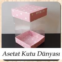 10x10x16 Çift Taraflı Pembe Puantiyeli Karton Kutu