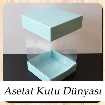 10x10x16 Çift Taraflı Mavi Karton Kutu