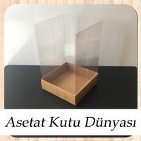 10x10x16 Altı Kraft Karton Üstü Asetat Kutu