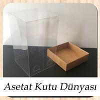 10x10x16 Altı Kraft Karton Üstü Asetat Kutu