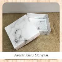 10x10x3 Beyaz Mermer Desenli Komple Karton Kutu