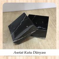 10x10x5 Siyah Mermer Desenli Komple Karton Kutu