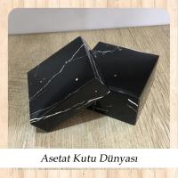 10x10x5 Siyah Mermer Desenli Komple Karton Kutu
