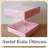 12x12x12 Çift Taraflı Pembe Puantiyeli Karton Kutu