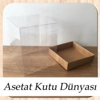 12x12x15 Altı Kraft Karton Üstü Asetat Kutu