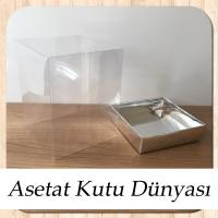 12x12x15 Altı Gümüş Metalize Karton Üstü Asetat Kutu