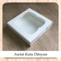 12x12x3 Beyaz Selefon Pencereli Karton Kutu