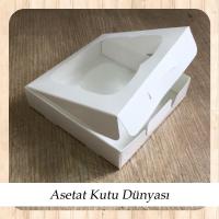 12x12x3 Beyaz Selefon Pencereli Karton Kutu