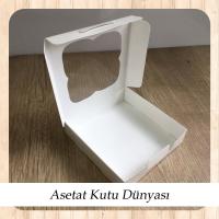 12x12x3 Beyaz Selefon Pencereli Karton Kutu