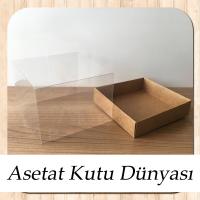 12x12x8.5 Altı Kraft Karton Üstü Asetat Kutu