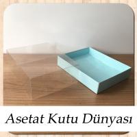 12x15x5 Altı Mavi Karton Üstü Asetat Kutu