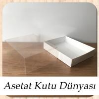 12x15x5 Altı Beyaz Karton Üstü Asetat Kutu