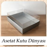 12x15x5 Altı Mat Gümüş Metalize Karton Üstü Asetat Kutu