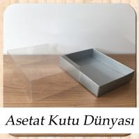 12x15x5 Altı Mat Gümüş Metalize Karton Üstü Asetat Kutu