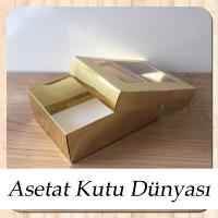 12x15x5 Gold Metalize Pencereli Karton Kutu