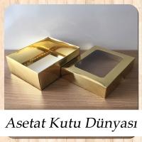12x15x5 Gold Metalize Pencereli Karton Kutu