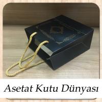 15.5x17x8 Ölçülü Siyah Üzerine Gold Saray Desenli Karton Çanta