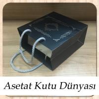 15.5x17x8 Ölçülü Siyah Üzerine Gümüş Saray Desenli Karton Çanta