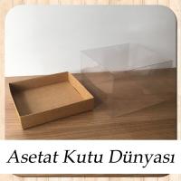 15x15x10 Altı Kraft Karton Üstü Asetat Kutu