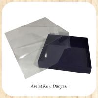 15x15x10 Altı Lacivert Karton Üstü Asetat Kutu