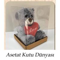 15x15x20 Altı Kraft Karton Üstü Asetat Kutu