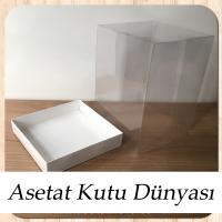 15x15x20 Altı Beyaz Karton Üstü Asetat Kutu