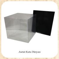 15x15x20 Altı Siyah Karton Üstü Asetat Kutu
