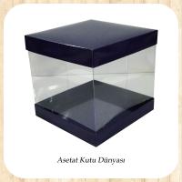15X15X20 Asetat, Çift Taraflı Lacivert Karton Kutu