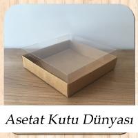 15x15x5 Altı Kraft Karton Üstü Asetat Kutu