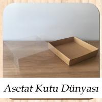 15x15x5 Altı Kraft Karton Üstü Asetat Kutu